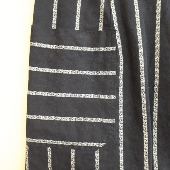 PARAPHRASE Pencil Skirt with Belt in Navy Blue Pinstripe - Picture 4 of 10